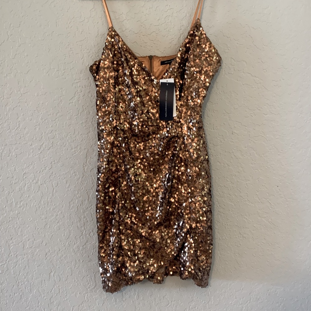 French Connection Shirley Sequin Dress Sz 10